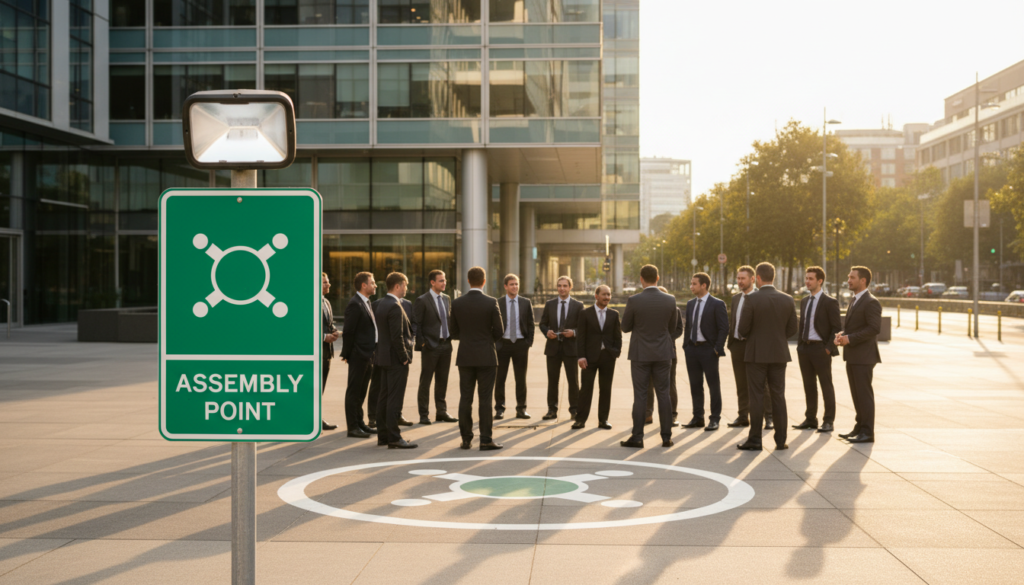 découvrez la réglementation, la signalisation et les bonnes pratiques pour les points de rassemblement en entreprise afin d'assurer la sécurité de tous en cas d'urgence.